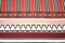 Red-Green-Multi Abstract Aztec Stripe Pattern Printed Linen Woven Fabric By the Yard